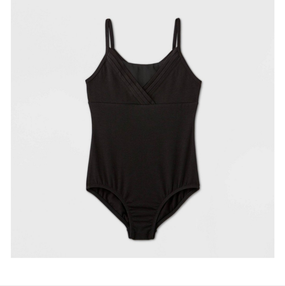 Girl's Pleated Leotard - More than Magic in Black